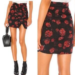 IRO Bootab Floral Ruched Mini Skirt